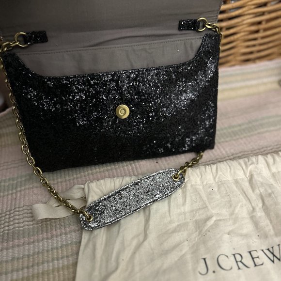 J.Crew black + silver sequin clutch - Picture 3 of 4